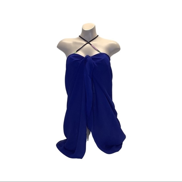 Zuliana Blue One Size Long Sarong/Cover Up. Made in USA - Picture 1 of 3
